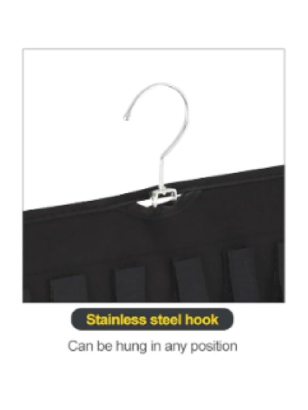 Large Hanging Jewelry Organizer 43 Multi-Size Pockets 8 Loops Double-Sided NEW - Picture 9 of 9